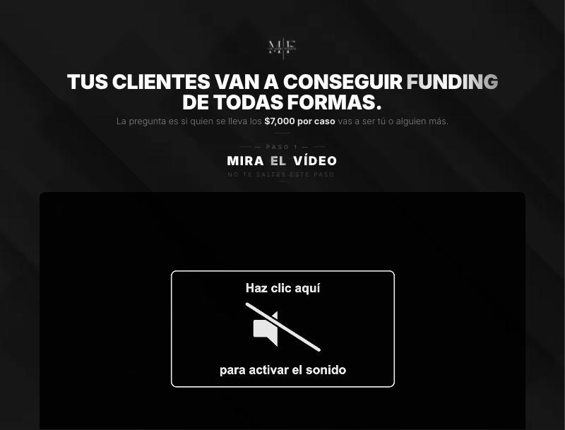 Tu página actual de VSL