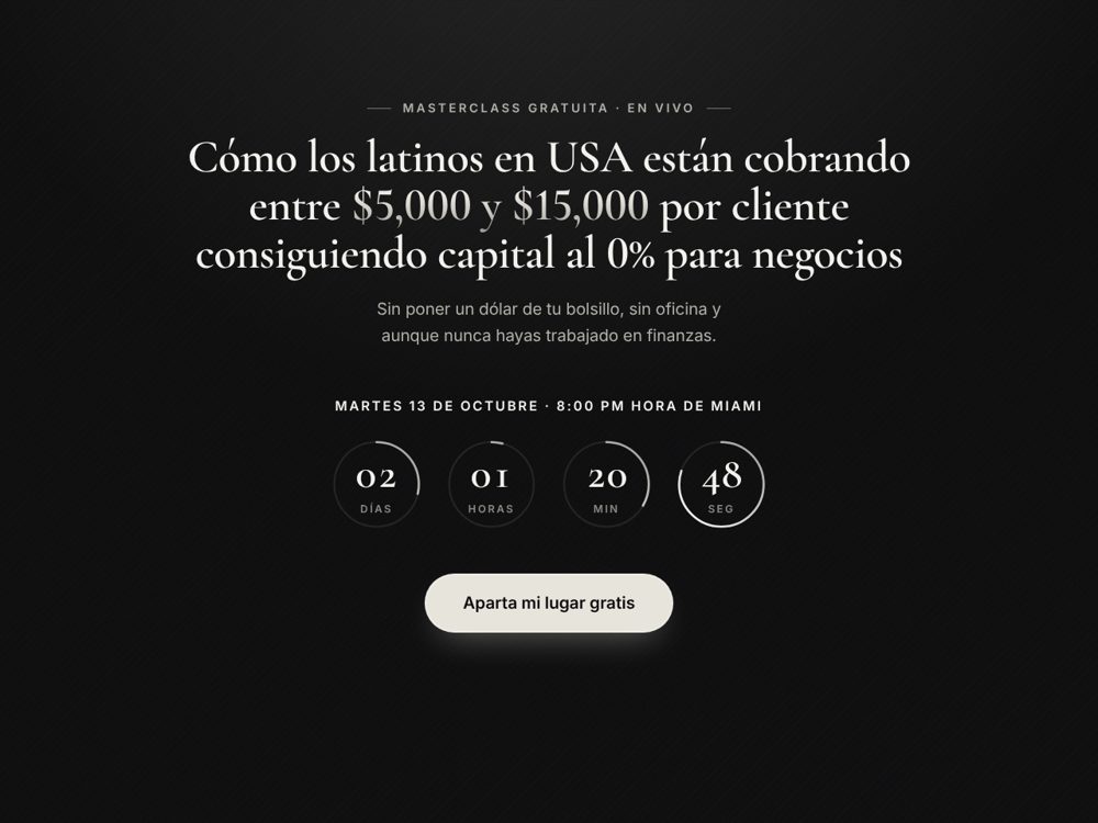 La página de registro nueva